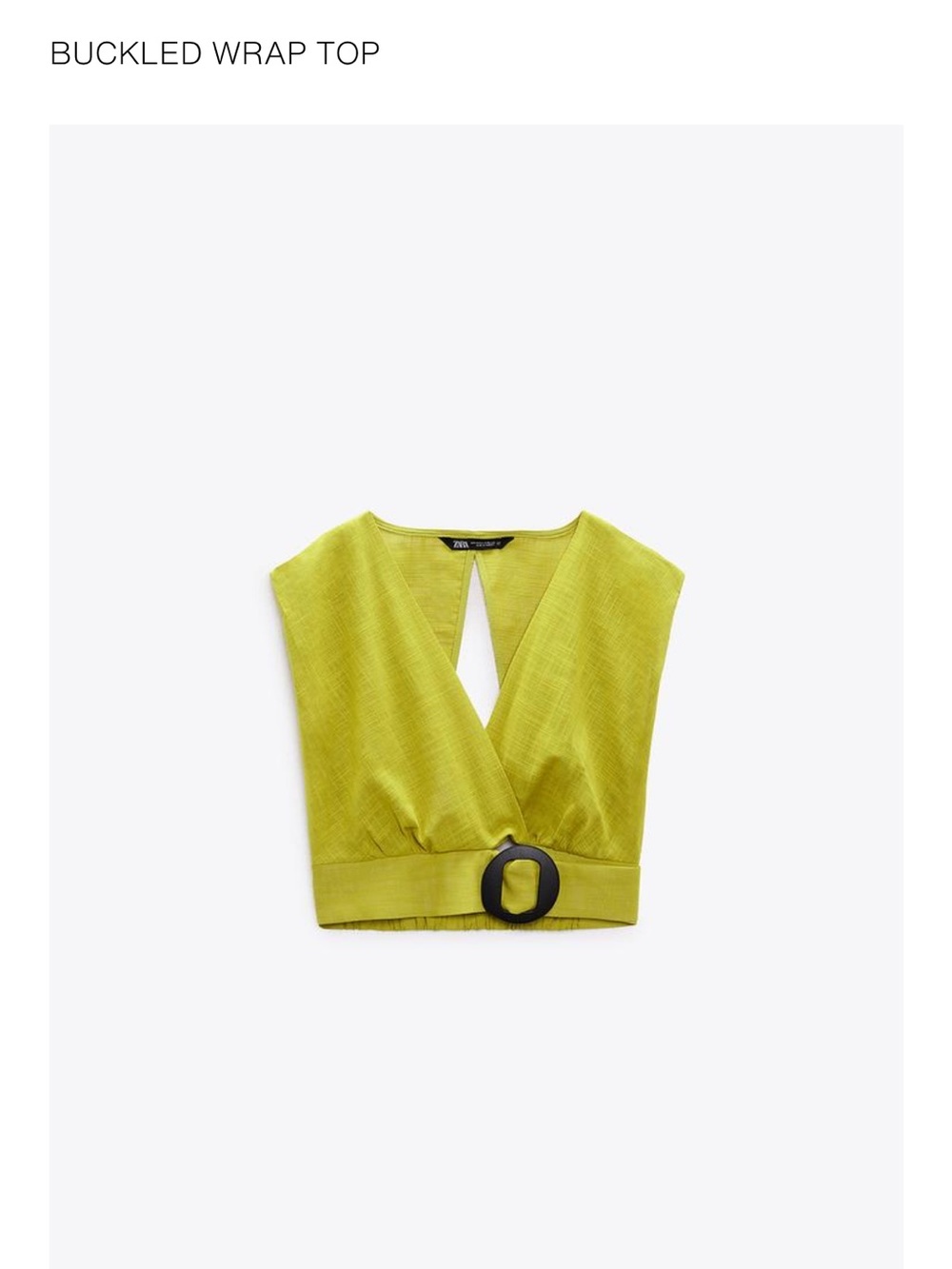 Zara Lime Green Buckled Wrap Crop Top